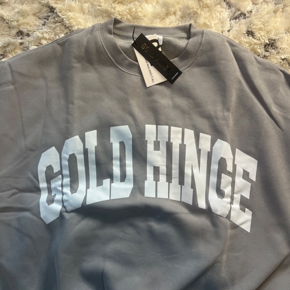 🩶 Gold Hinge Light Grey GH Wide Arm Sweatshirt Top - Picture 6 of 6